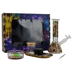 Glass Bong Karma Sweet Leaf Donut Design All-In-One Smoking Set
