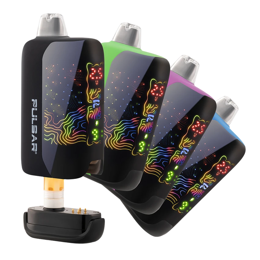 Image for 510 Battery Pulsar DL 6.0 Curved LCD Screen  Vape Bar Solid Color Series 1000mAh Assorted Colors Box of 8