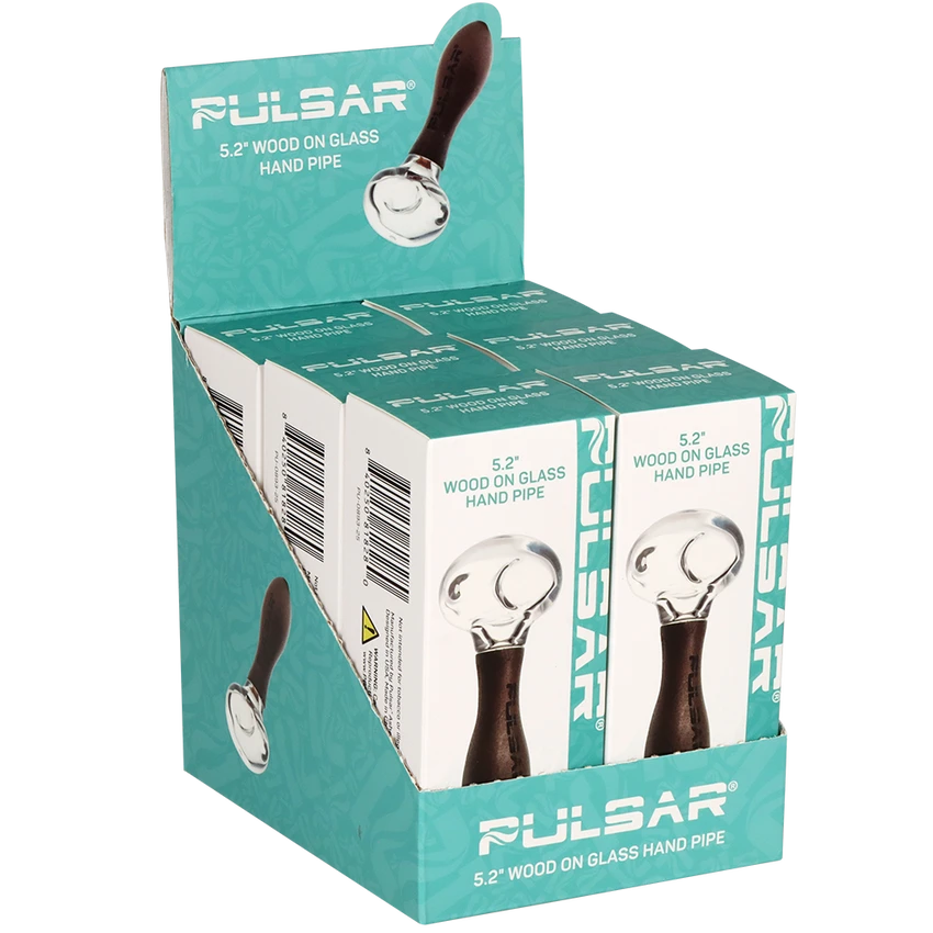 Image for Glass Pipe Pulsar Wood on Glass 5.2" Box of 6
