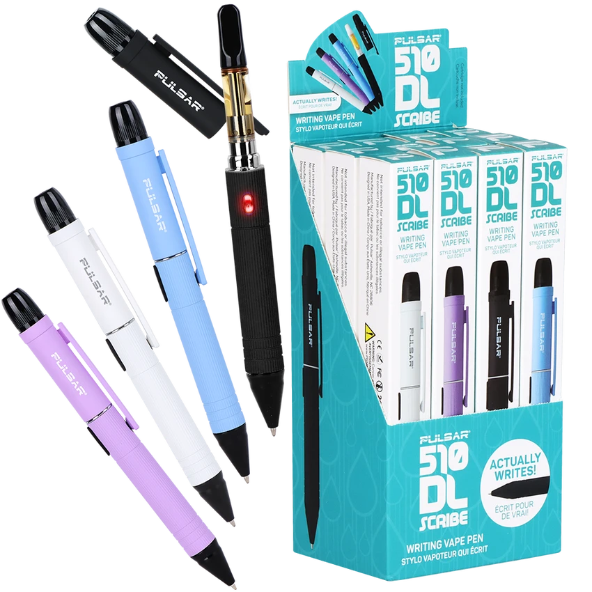 Image for 510 Battery Pulsar DL Scribe Vape Pen 500mAh Assorted Colors Box of 12