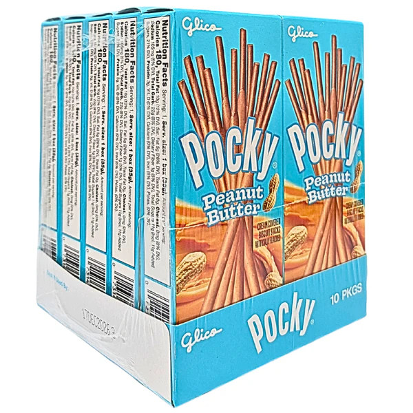 Image for Snacks Glico Pocky Peanut Butter 1.23oz Box of 10