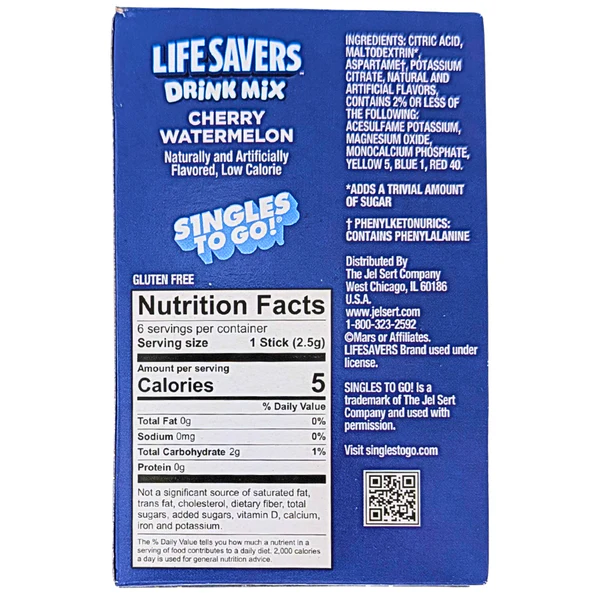 Image for Snacks Lifesavers Cherry Watermelon Singles To Go 14.5g Box of 12