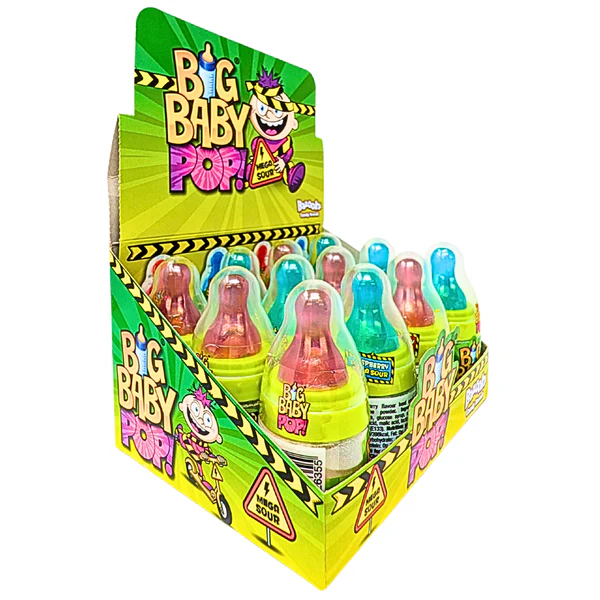 Snacks Bazooka Big Baby Pop Mega Sour 32g (UK) Box of 12