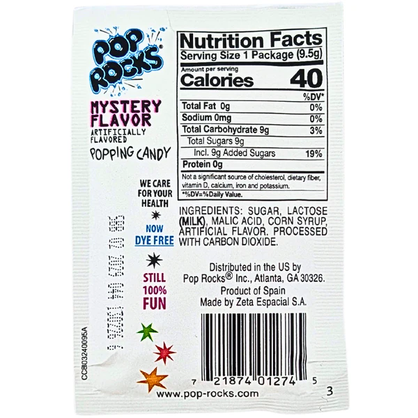 Image for Snacks Pop Rocks Mystery Flavor Popping Candy 9g Box of 24