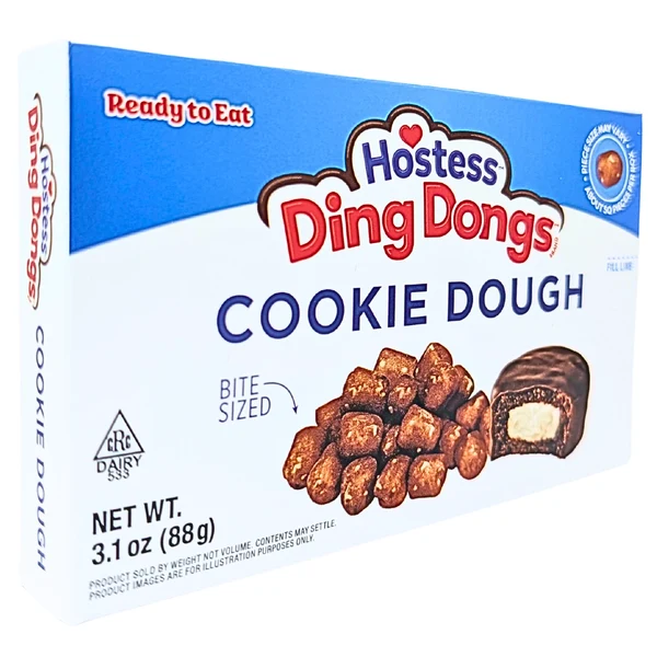 Image for Snacks Hostess Ding Dongs Cookie Dough Bites Theater Box 3.1oz Box of 12