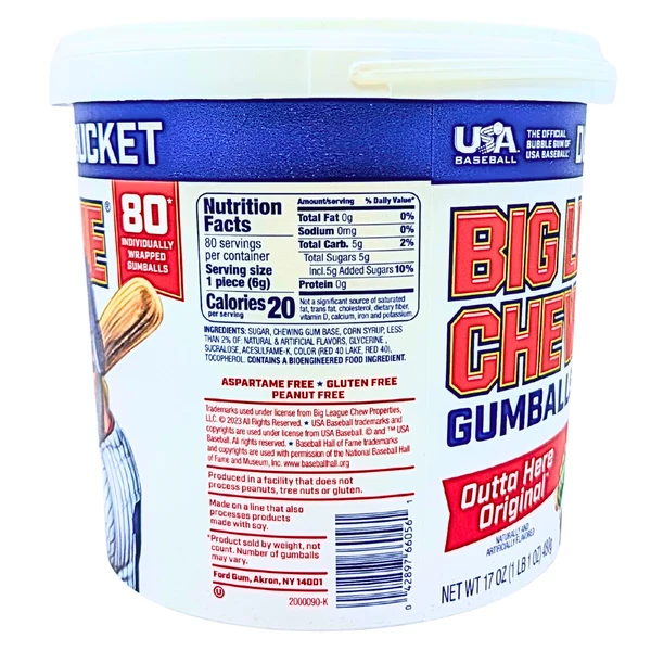 Image for Snacks Big League Chew Dugout Bucket 80pcs Gumballs