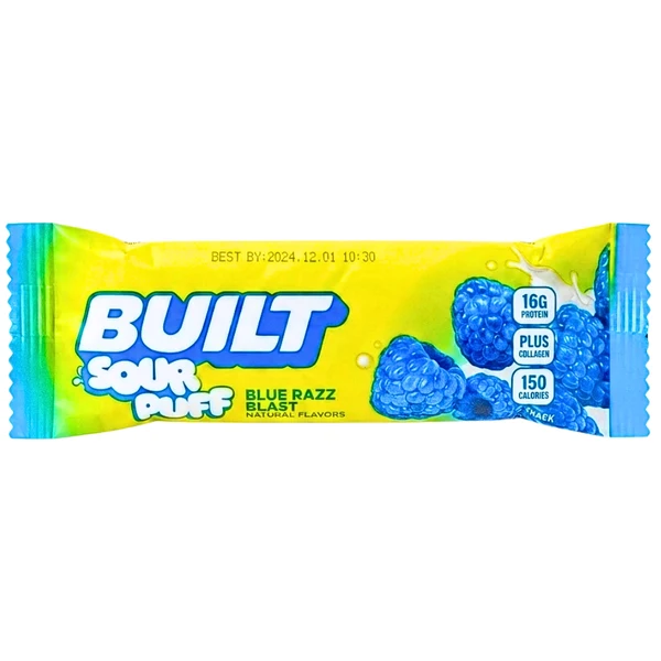 Image for Snacks Built Sour Puff Blue Razz Blast 41g Box of 12