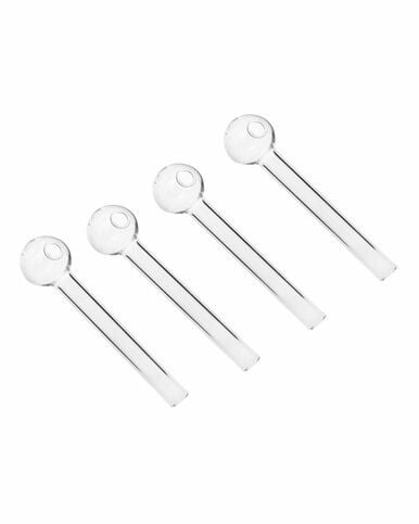 Image for Glass Pipe Unbranded Oil Pipe Clear 4" Box of 30
