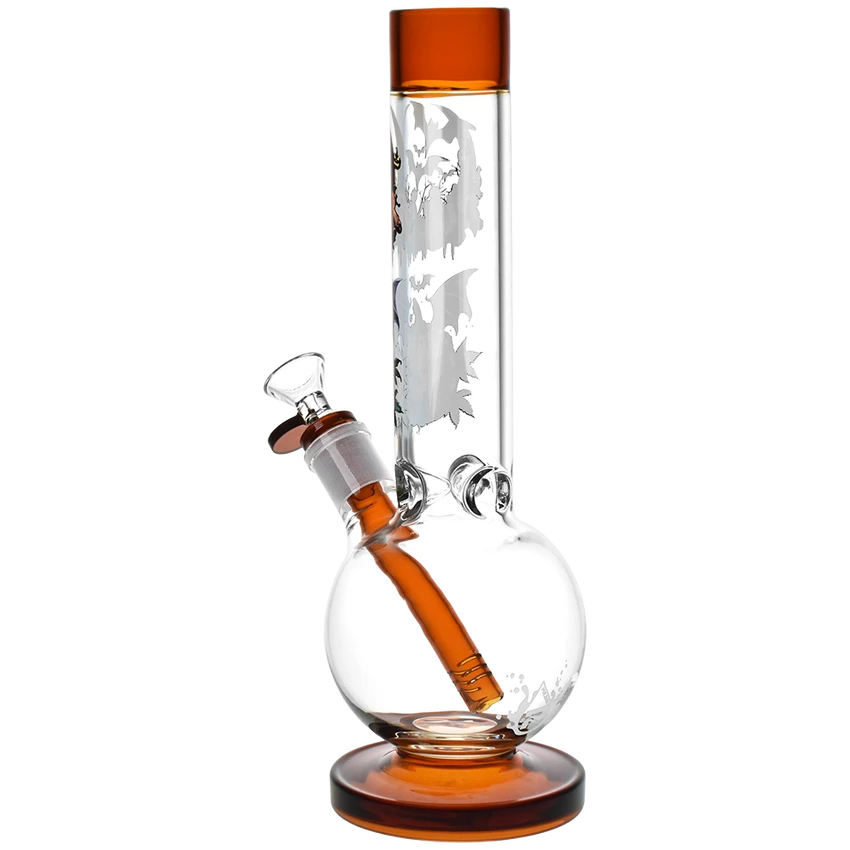 Image for Glass Bong Pulsar Jack-O-Lantern Round Ball 12"