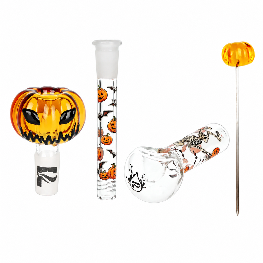 Image for Glass Bong Pulsar Halloween Ball Glow Smoking Kit 10"