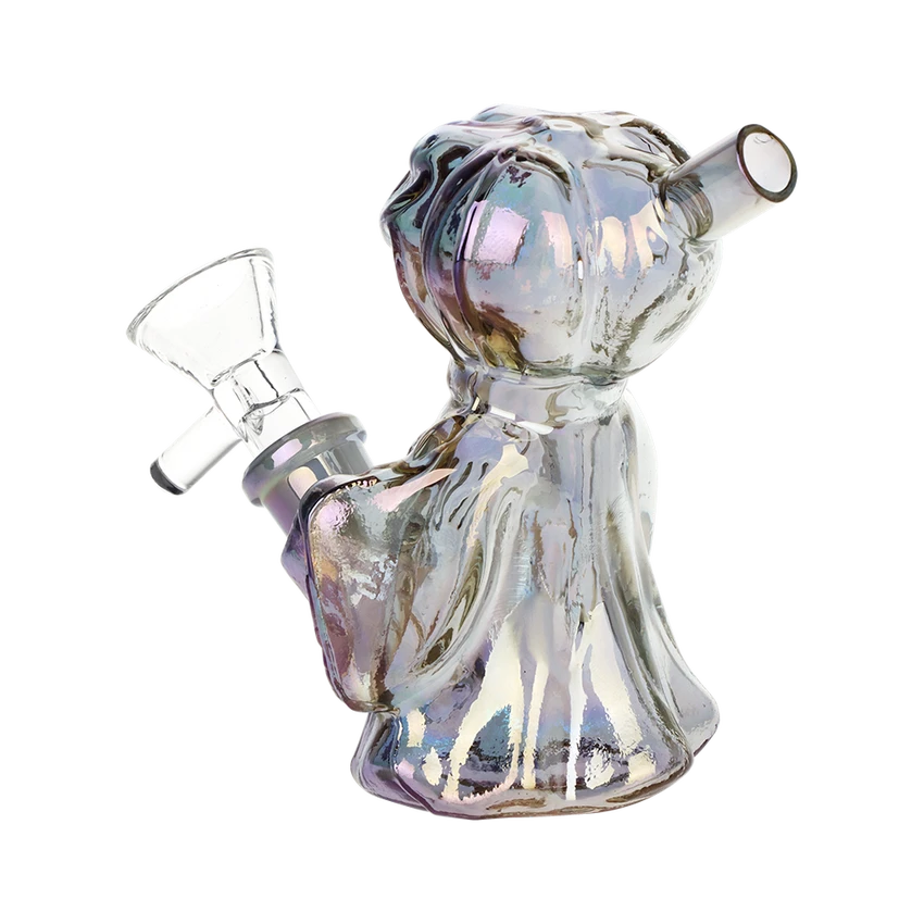 Image for Glass Bubbler SeshGear Jack-O-Lantern Ghost Assorted Colors 4" Box of 4