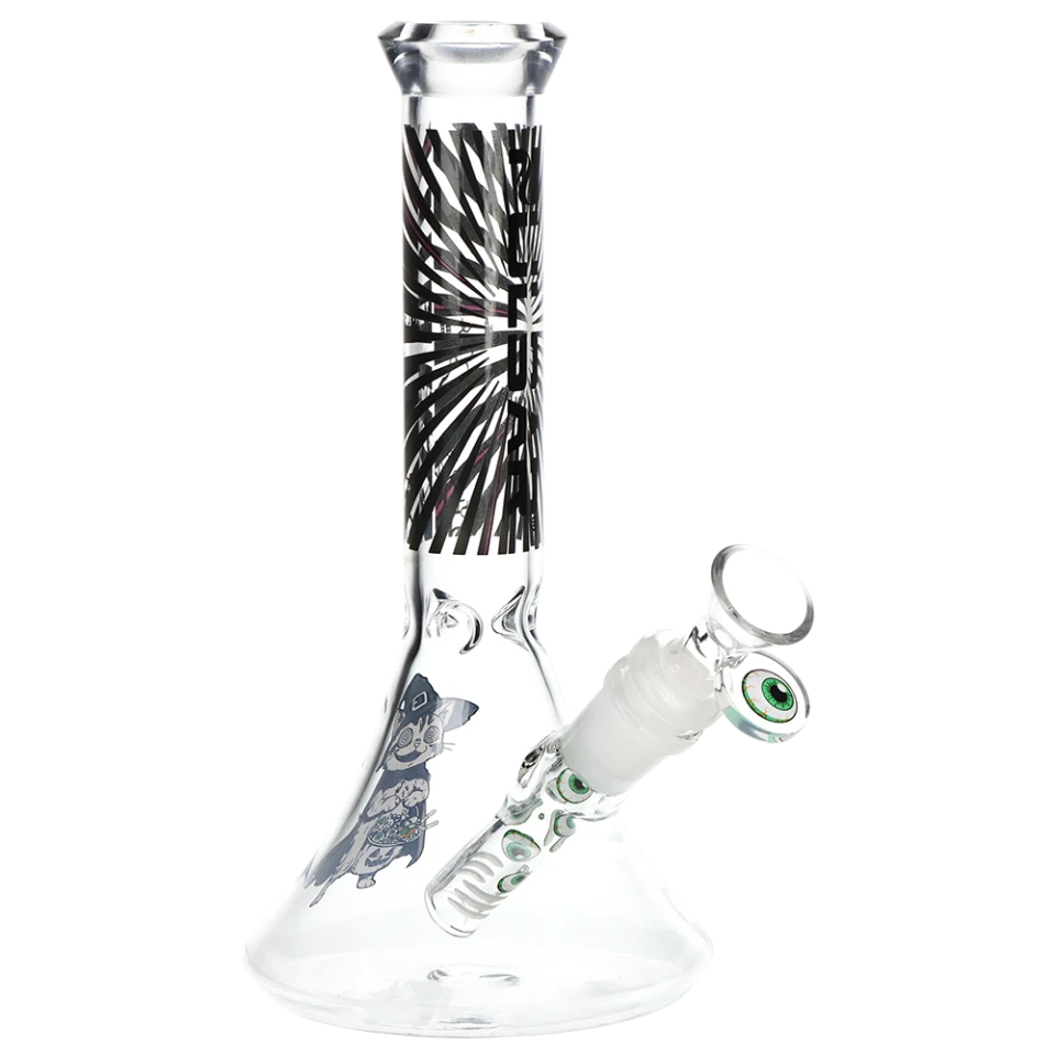 Image for Glass Bong Pulsar 14mm Scary Kitty 9"