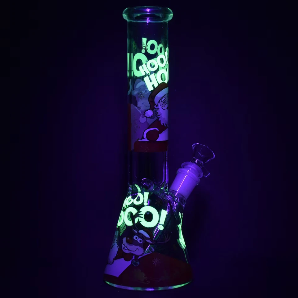 Glass Bong Unbranded 14mm Silly Santa Assorted Designs 10"