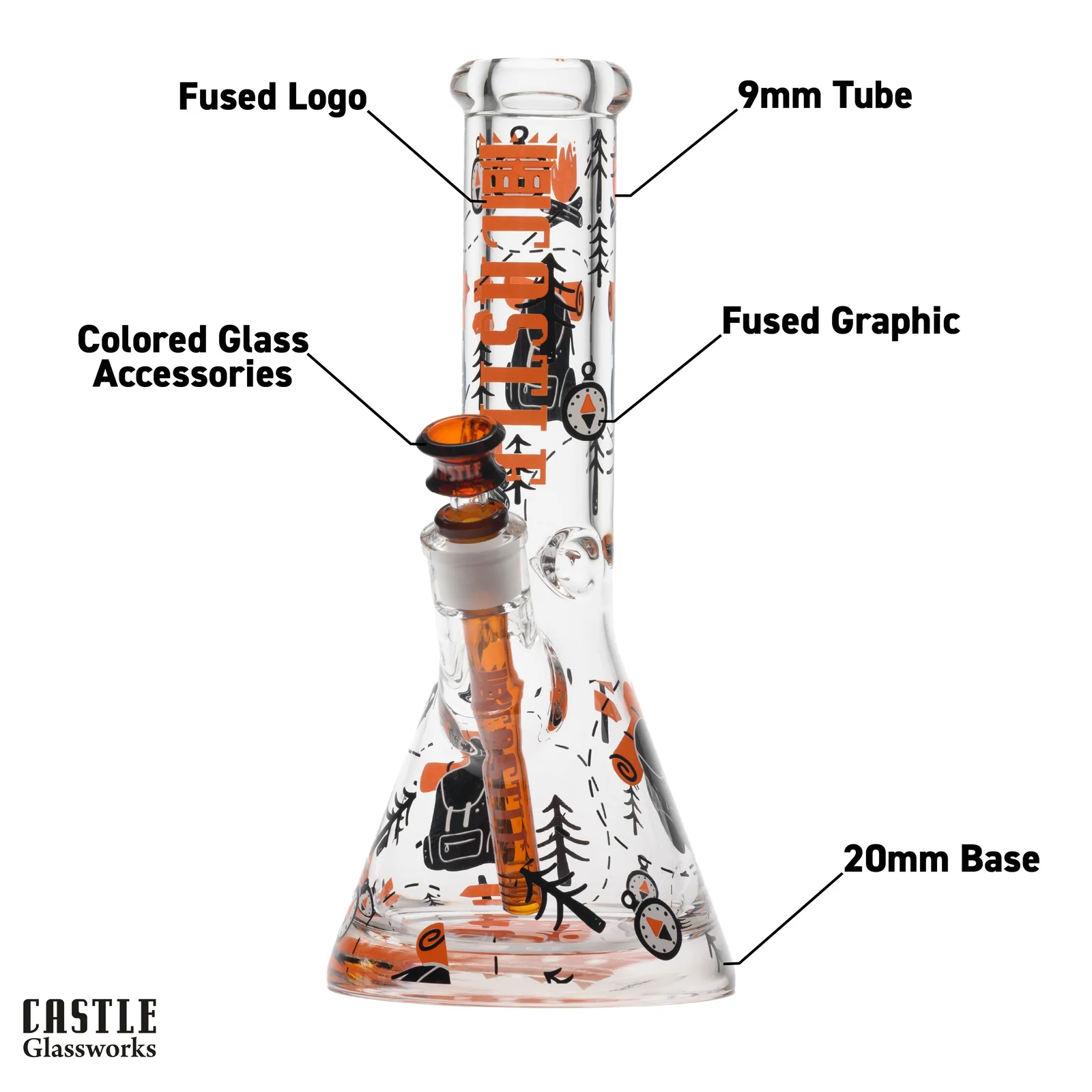 Image for Glass Bong Castle Glass Adventure 9mm 12"