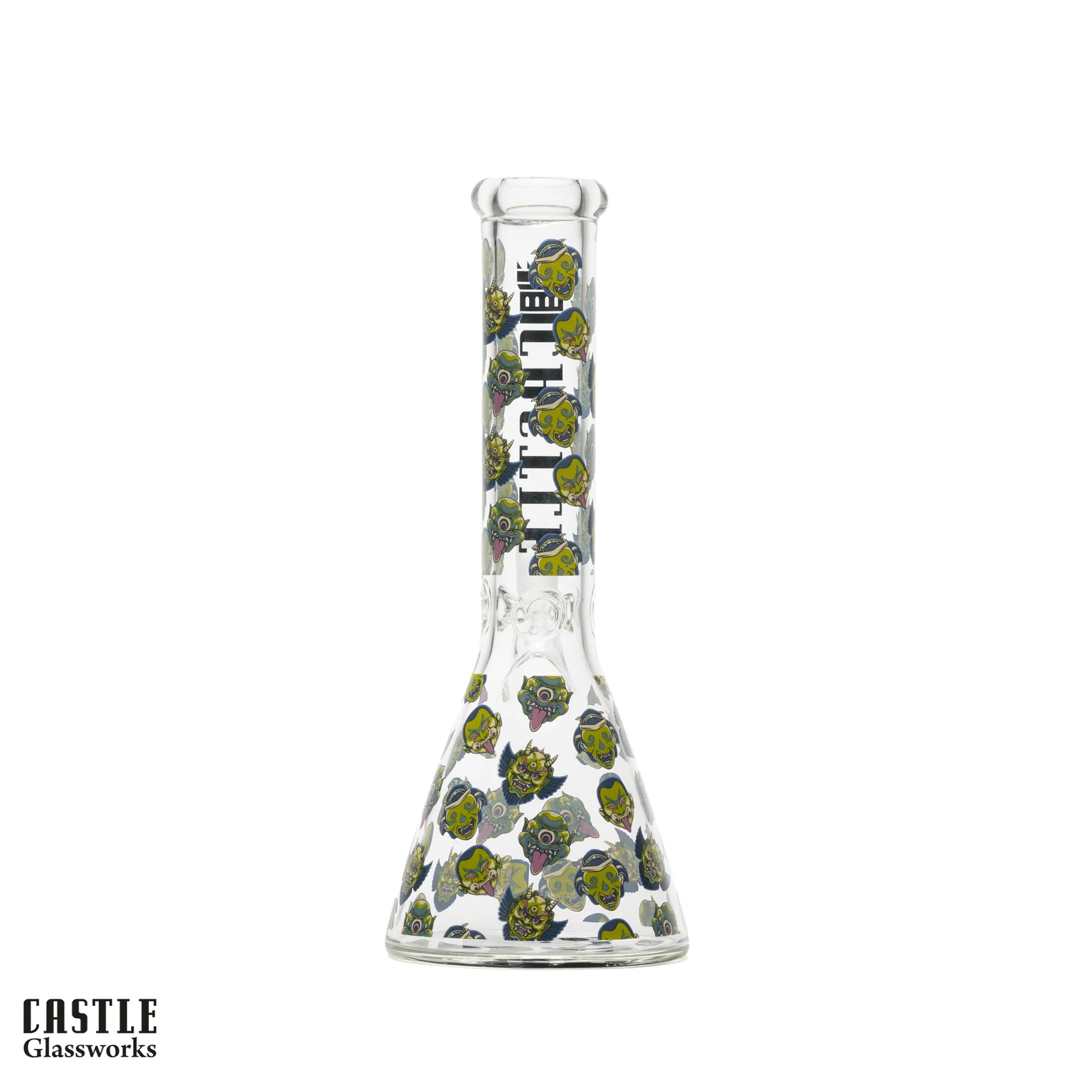 Image for Glass Bong Castle Glass Horror Mask Beaker 10"