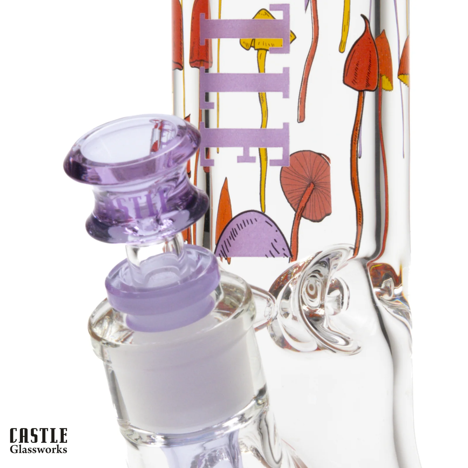 Image for Glass Bong Castle Glass Shroomie Mushroom Design 12"