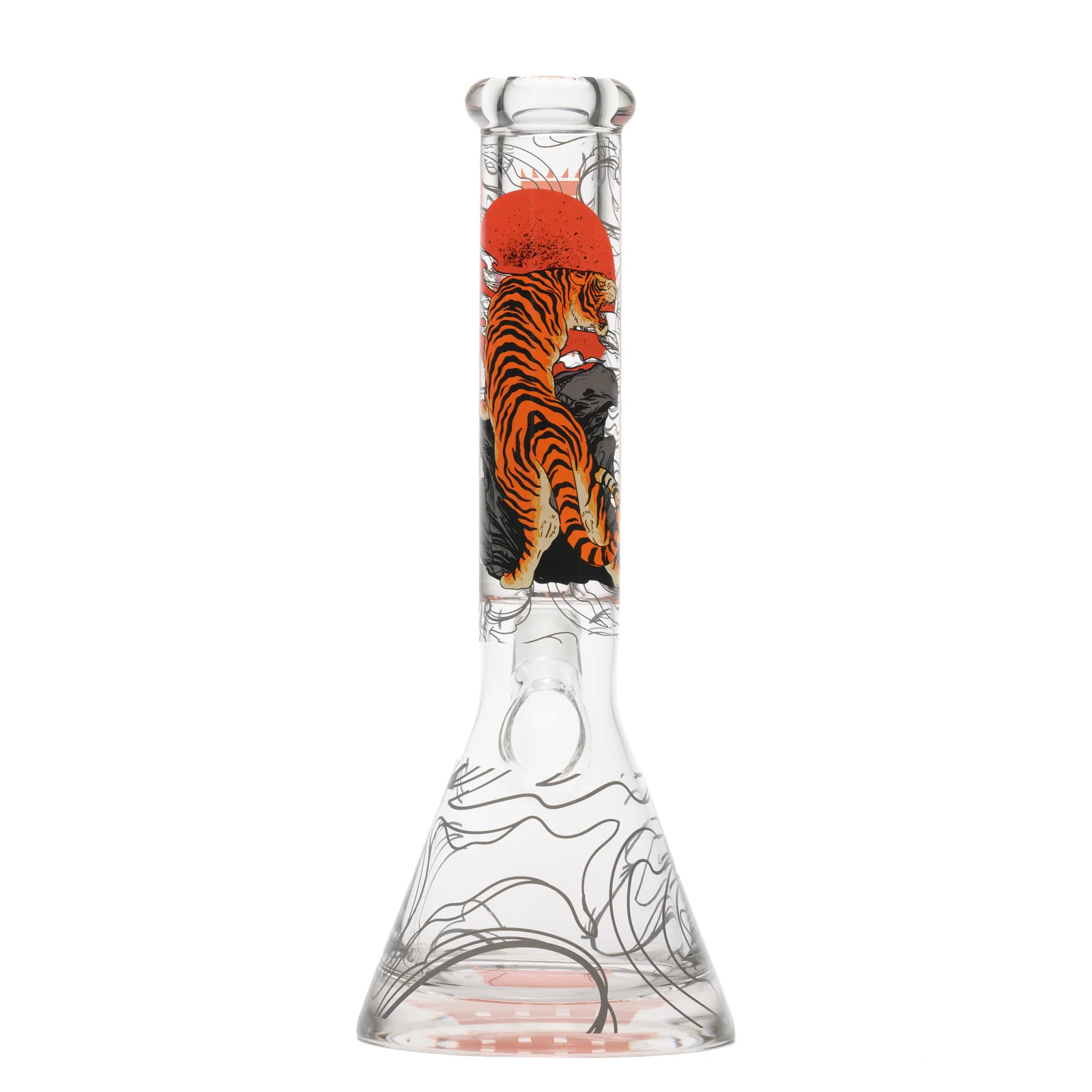 Glass Bong Castle Glass Tiger Moon Beaker 9mm 14"