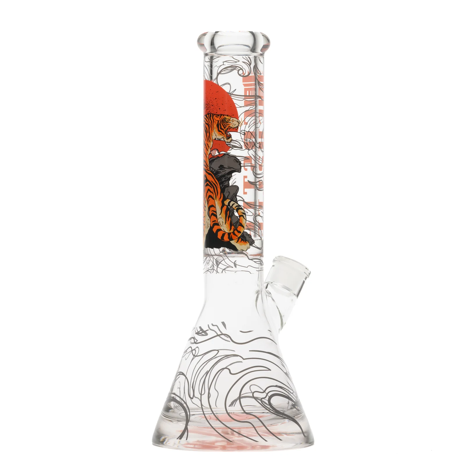 Image for Glass Bong Castle Glass Tiger Moon Beaker 9mm 14"