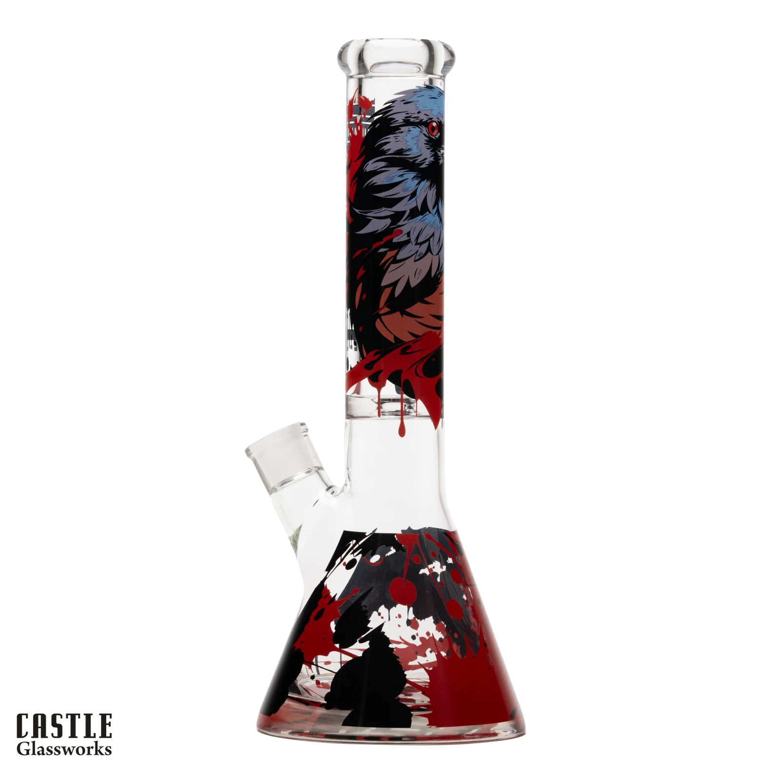 Image for Glass Bong Castle Glass Raven Beaker 9mm 14"