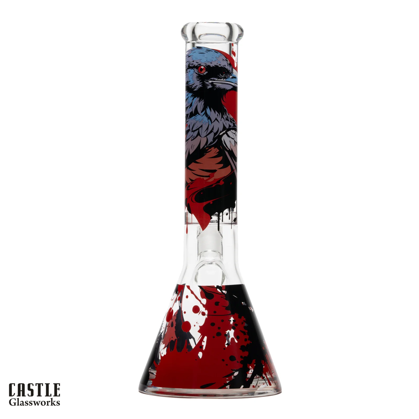 Image for Glass Bong Castle Glass Raven Beaker 9mm 14"