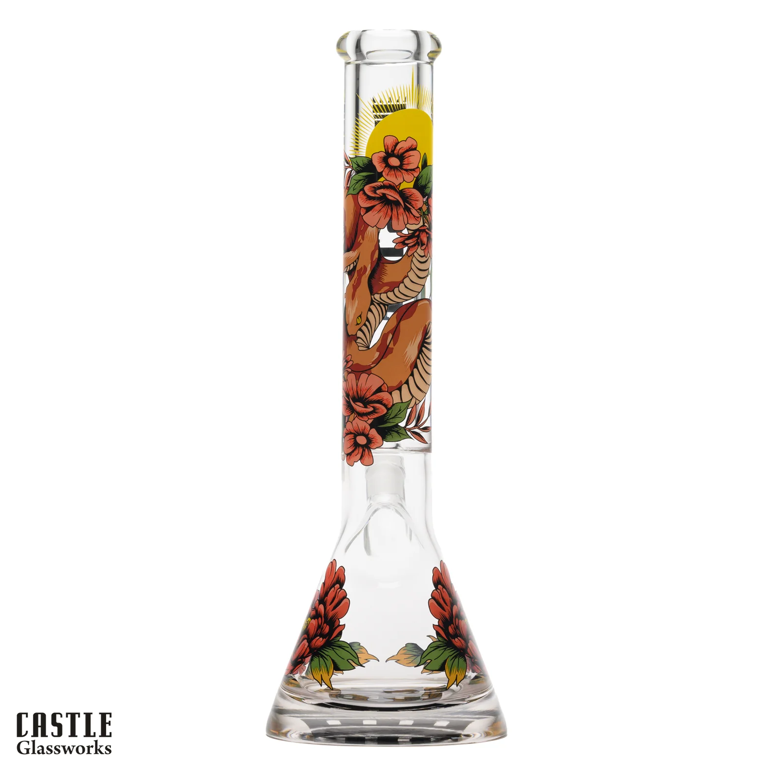 Image for Glass Bong Castle Glass Serpent Beaker 9mm 16"