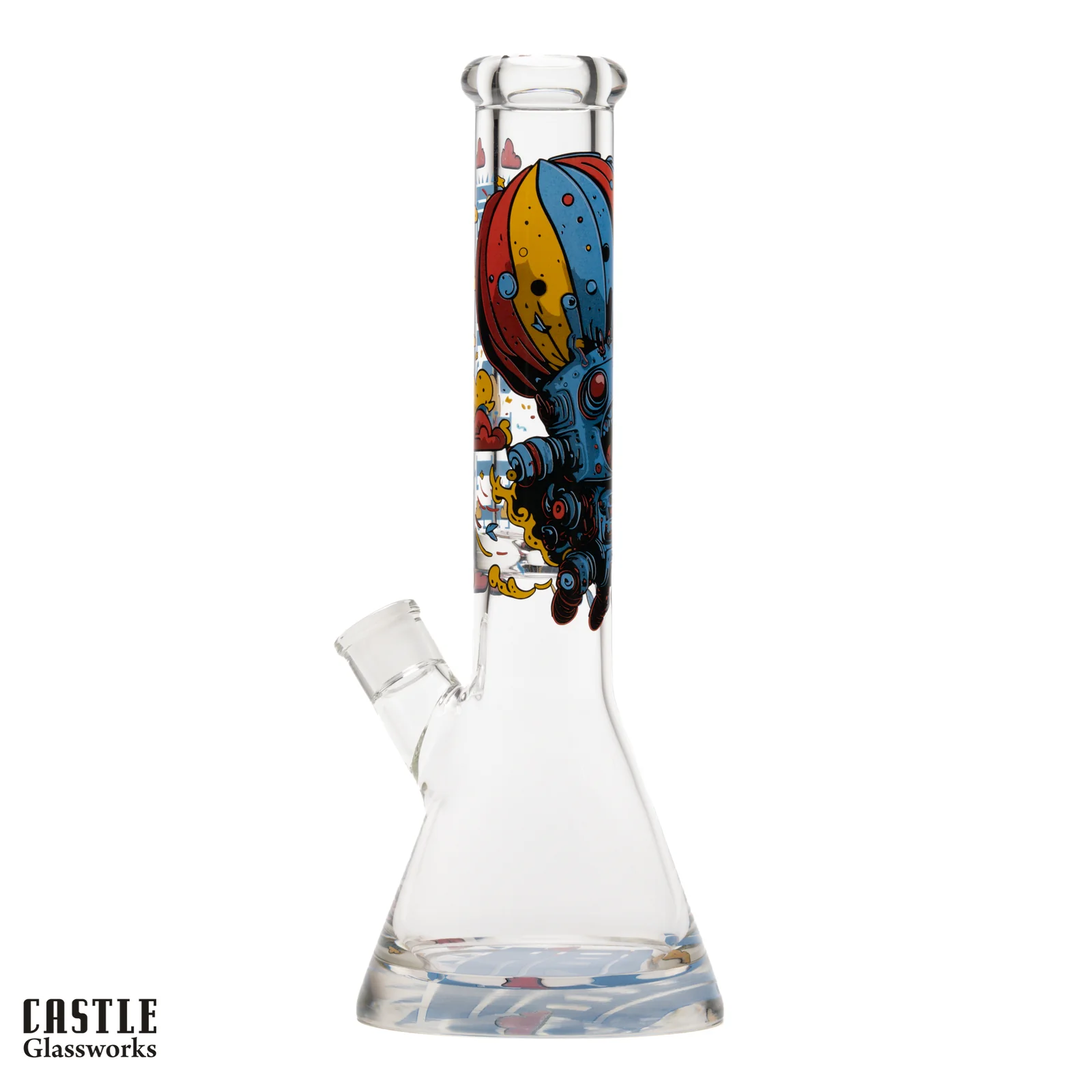 Image for Glass Bong Castle Glass Retro Robot Beaker 14"