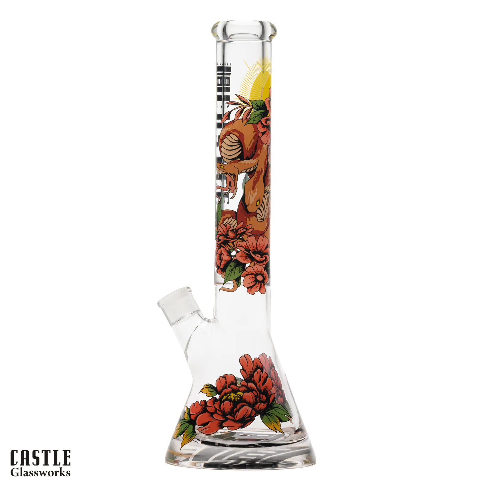 Image for Glass Bong Castle Glass Serpent Beaker 9mm 16"