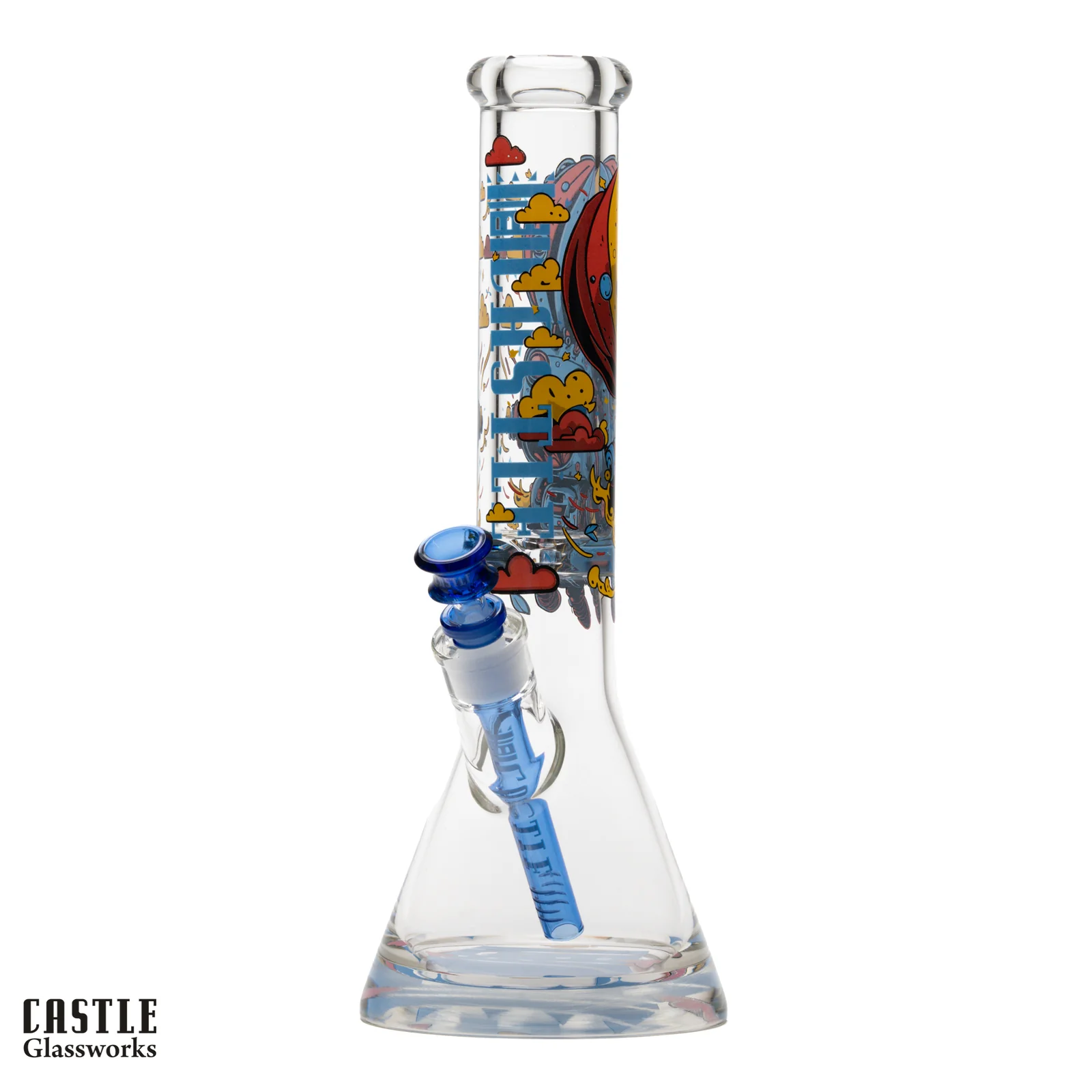 Image for Glass Bong Castle Glass Retro Robot Beaker 14"
