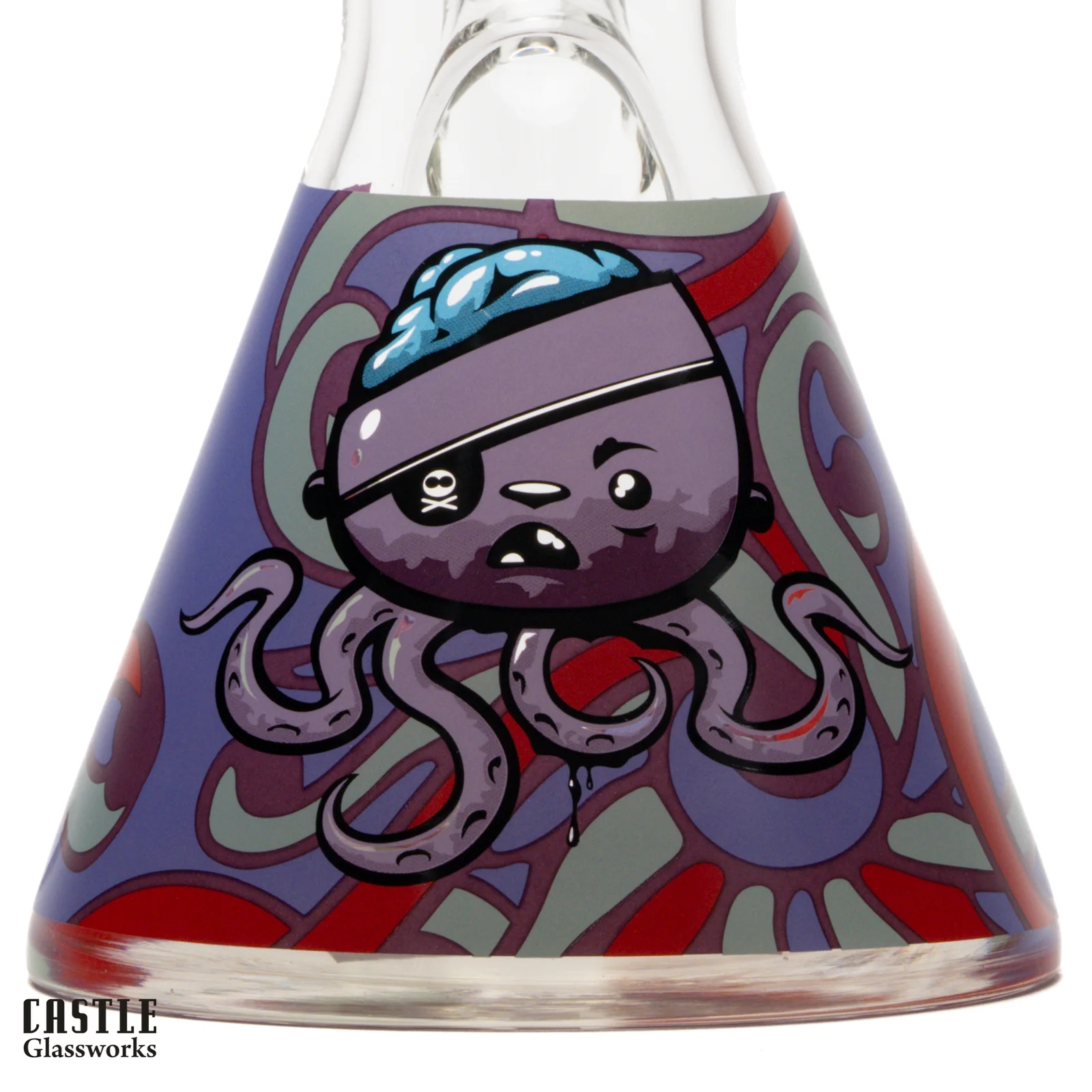 Image for Glass Bong Castle Glass Octopus Beaker 9mm 16"
