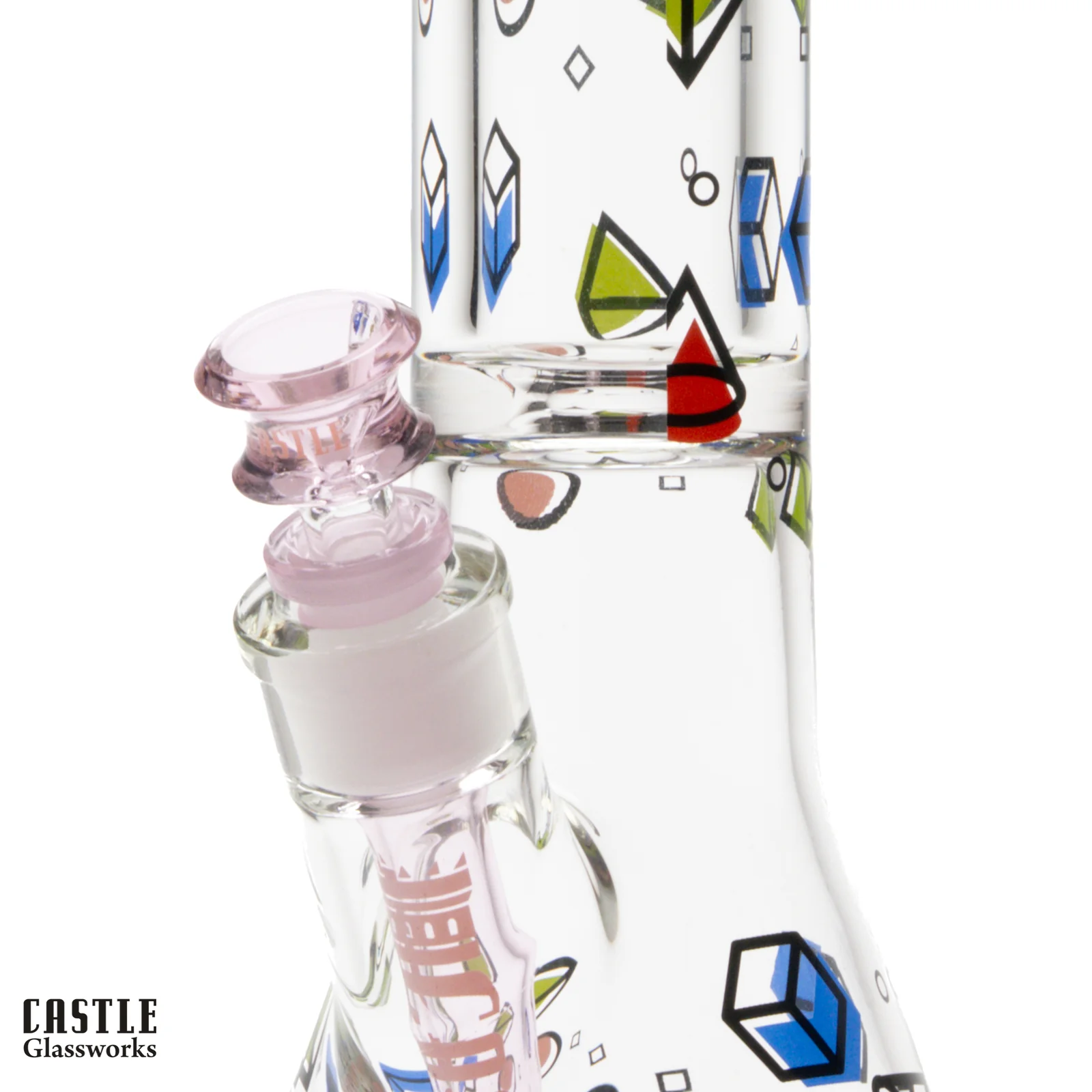Image for Glass Bong Castle Glass Geometric Shapes 18"