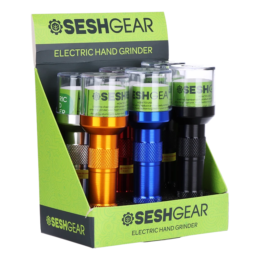Image for Metal Grinder SeshGear Electric Hand Grinder Assorted Colors Box of 6