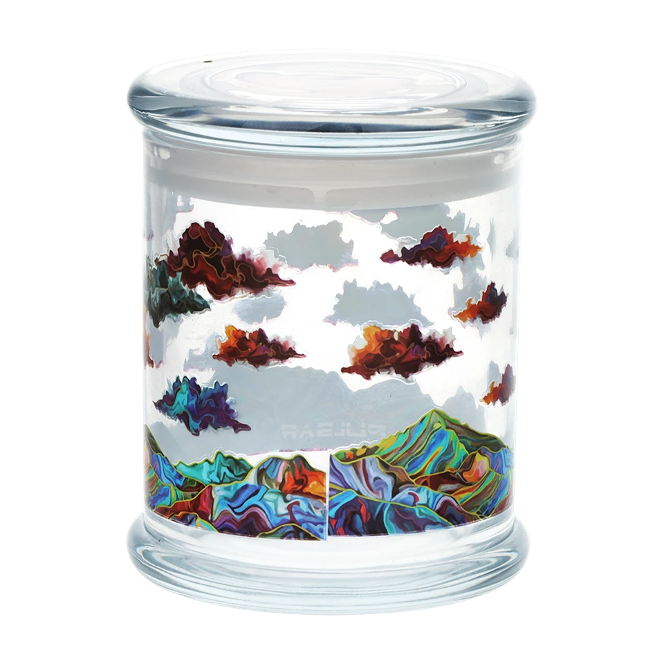 Image for Storage Pulsar Pop Top Glass Jar Metallic Mountains Large