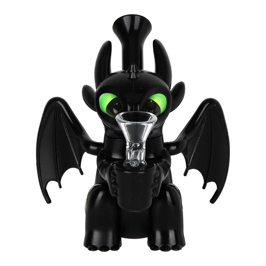 Image for Silicone Pipe Unbranded Baby Dragon w Glass Bowl - 5"