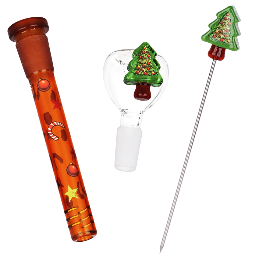 Glass Bong Pulsar Christmas Tree Smoking Kit 10"
