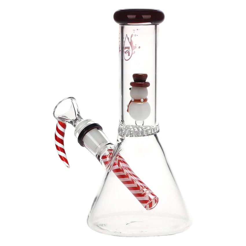 Image for Glass Bong Pulsar Snowman and Candy Cane 8"