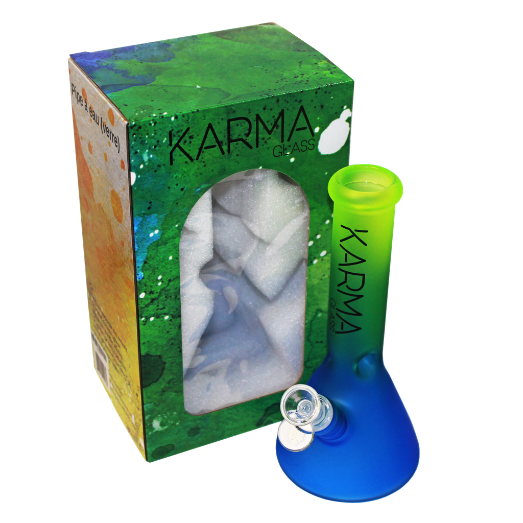 Glass Bong Karma 9" Beaker 3 Toned Frosted