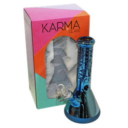 Glass Bong Karma 9" Beaker Blue Metallic