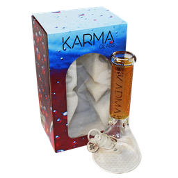 Glass Bong Karma 9" Beaker Gold Sandblasted