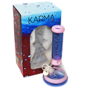 Glass Bong Karma 9" Beaker Pink and Blue Sandblasted
