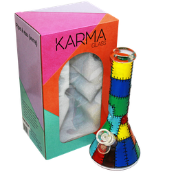 Glass Bong Karma 9" Beaker Stitched Up Design