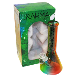 Glass Bong Karma 9" Beaker Toned Rasta