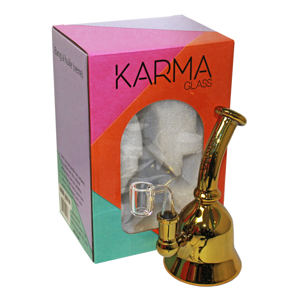 Glass Dab Rig Karma 6" Metallic Gold Kettle
