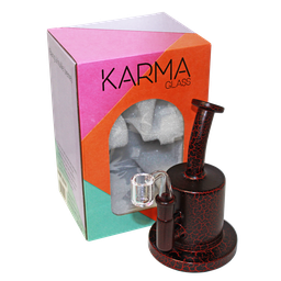 Glass Dab Rig Karma 6" Red Lightning Plated Inline
