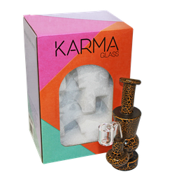 Glass Dab Rig Karma 6" Yellow Lightning Hourglass Rig