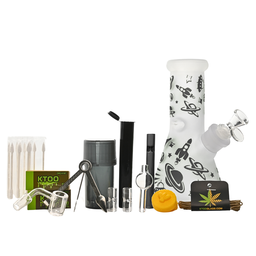 Glass Bong Arsenal Glass 7mm Galactic Drift Beaker 15-in-1 Ultimate Smoke Box  8"