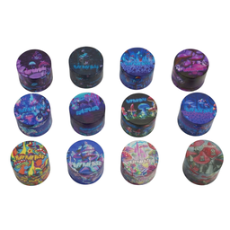 Metal Grinder Rolling Club Puff Puff Pass Pattern 2" 4-Piece Grinder Box of 12
