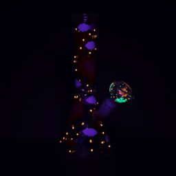 Glass Bong  Pinky Hearts Beaker Glass Water Pipe  10"