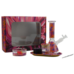 Glass Bong Karma Leaf Design All-In-One Smoking Set