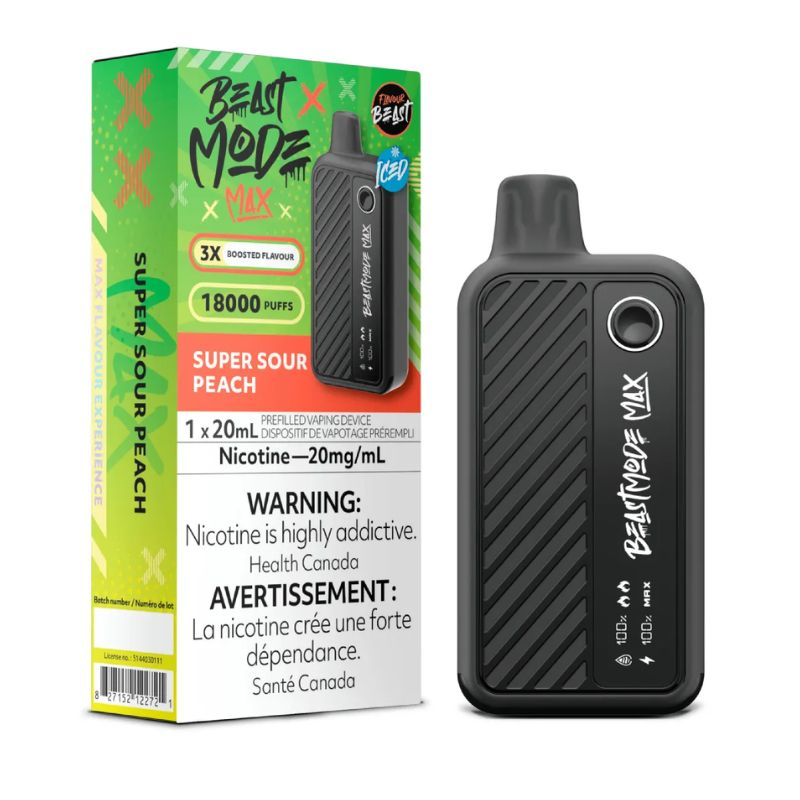 *MB* Disposable Vape Flavour Beast Beast Mode Max Super Sour Peach Box of 5