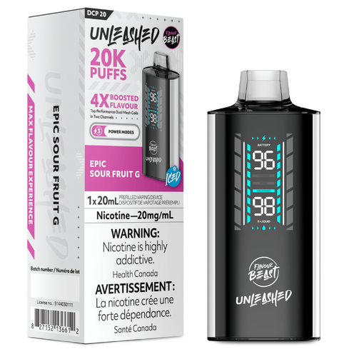 [fvb1813b-mb] *MB* Disposable Vape Flavour Beast Unleashed DCP 20K Epic Sour Fruit G Box of 5